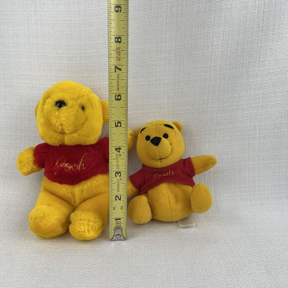 Vintage Sears & Disney Rattle Winnie the Pooh Plush Stuffed Animal Toy Lot Of 2 - Picture 9 of 11